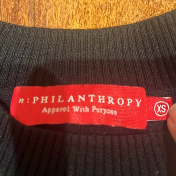 N: philanthropy Black lace up Shoulder Cutout Knit Dress Size XS - Picture 5 of 8